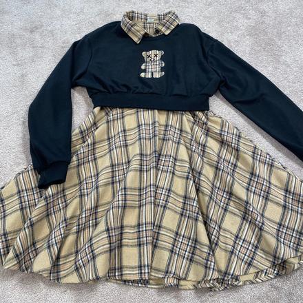 Flanelové šaty s pulovrom, 152