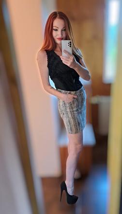 Štýlová elastická riflova sukňa hadia potlač, 38