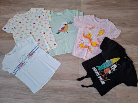 5x bavlnené tričká, veľ. 134/140, h&m,134