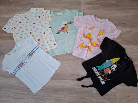 5x bavlnené tričká, veľ. 134/140, h&m,134