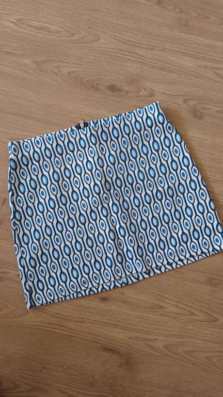 Modrá / biela sukňa 38, h&m,m