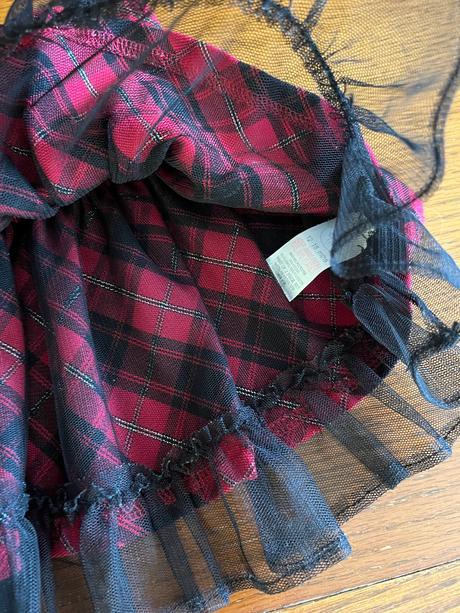 Károvaná suknička minnie aj na vianoce, mikuláša, disney,86