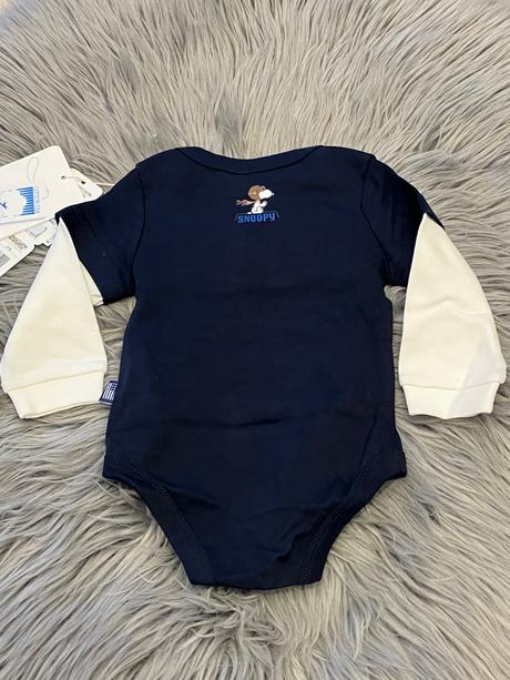 Chlapčenské body s potlačou snoopy (3-6 mes.), original marines,62