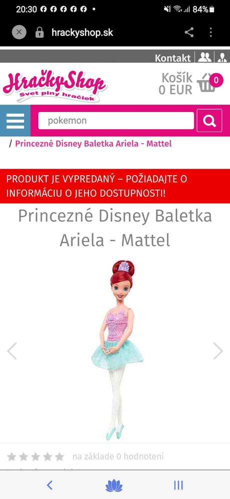 Baletka ariela barbie,