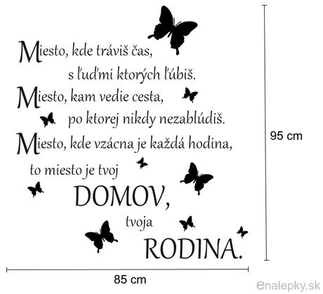 Nálepky na stenu - citát - domov a rodina,