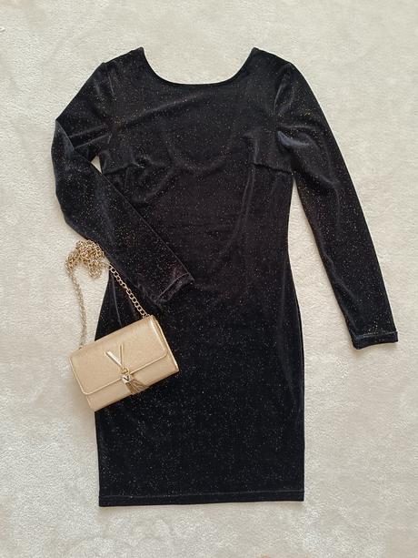 Krasne zamatove saty so zlatymi trblietkami, amisu,38