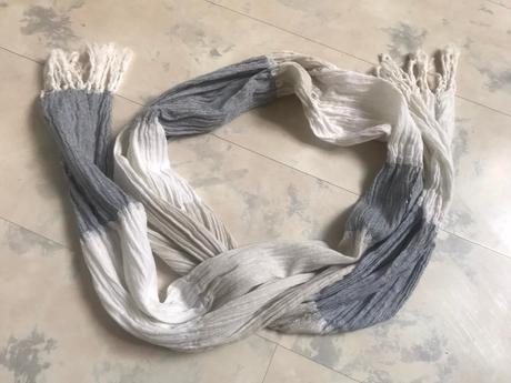 Naturálna bavlneno/ľanová šatka na krk, l