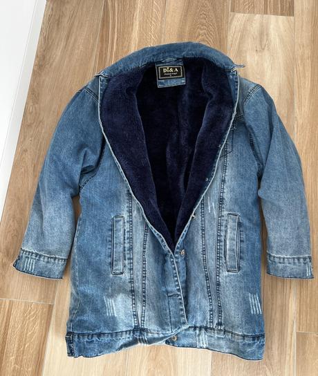 Vyteplená riflová bunda, s