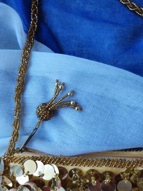 Zlatá flitrová mini kabelka, terranova