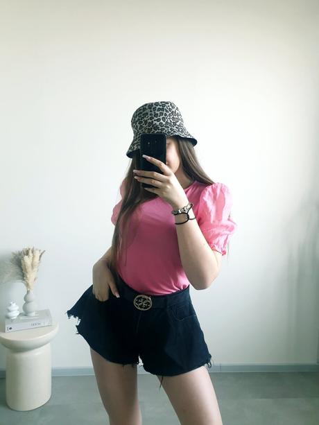 Ružový top m, h&m,m