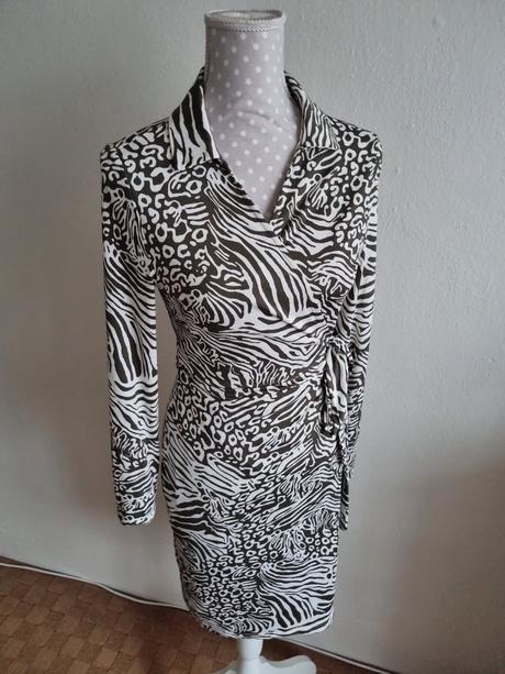 Khaki-biele zavinovacie šaty orsay veľ. m, orsay,m