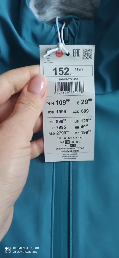Balik veci reserved 152 a 35, 35 / 140–152
