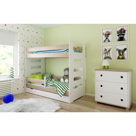 Poschodová posteľ +matrace,šuflík, šírka (cm): 80,dĺžka (cm): 180