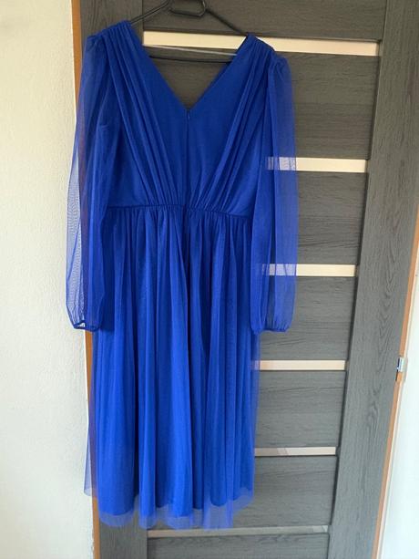Modré midi šaty, l