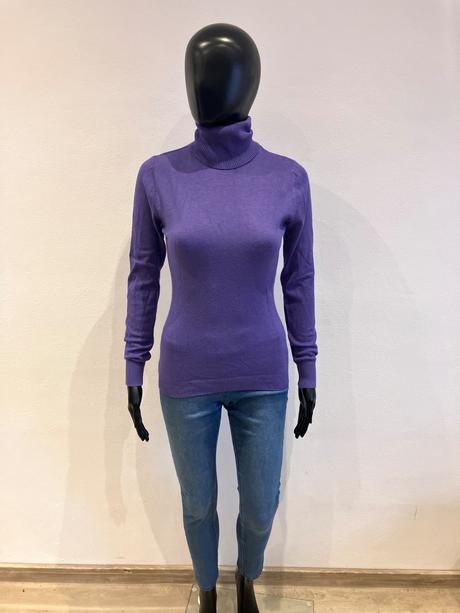 Dámsky fialový rolák, tu,m