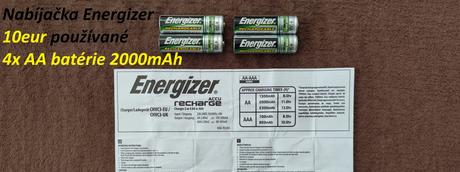 Nabíjačka energizer + 4x aa batérie 2000 mah,