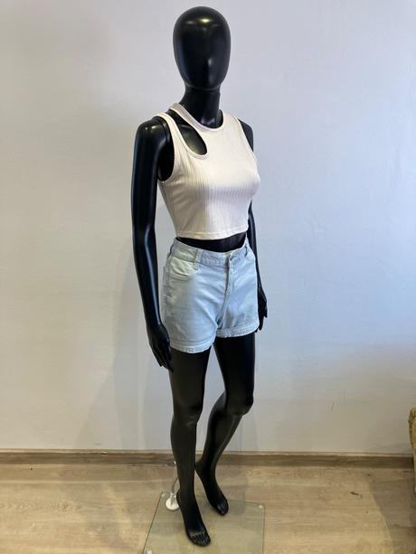 Dámsky crop top béžový (m), m