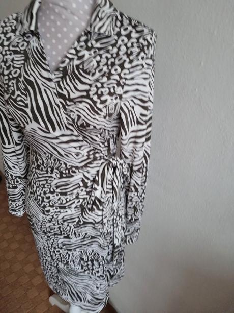 Khaki-biele zavinovacie šaty orsay veľ. m, orsay,m