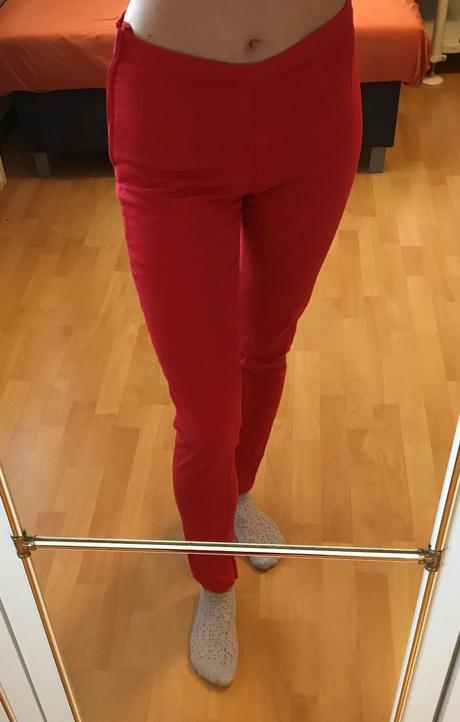 Červené nohavice (38), h&m,38
