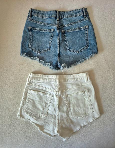 2x riflové šortky, zara,m