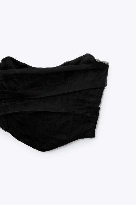 Elegantný tylový korzetový top, zara,xs