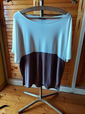 Voľný top figl krémovo-hnedej farby, m