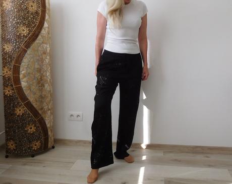 Zara nohavice dámke štrasový vzor, m v,, zara,m