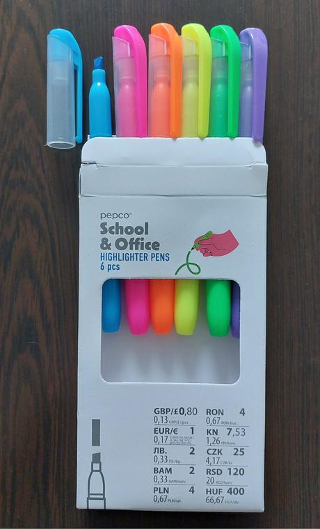 Zvýrazňovače pepco school & office 6ks,