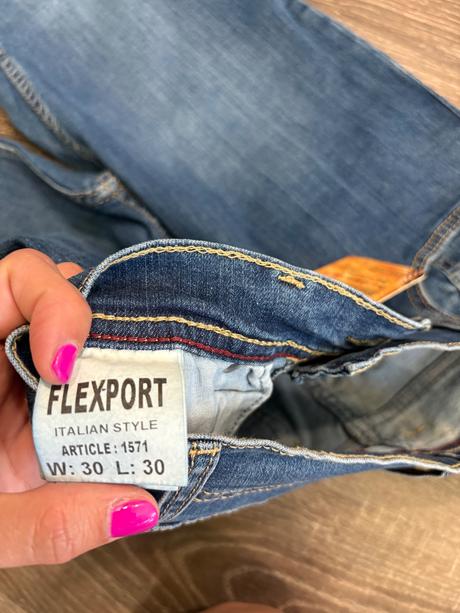 Flexport jeans damske rifle s vysokym pasom 30/30, 30
