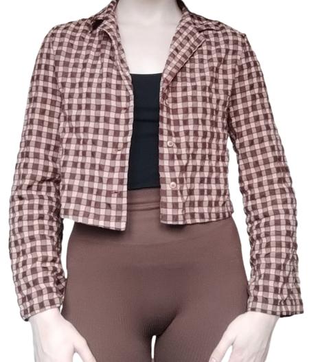 Kratšia hnedá kockovaná košeľa, reserved,s