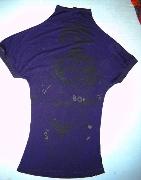 Dlhé tmavofialové tričko/tunika, s