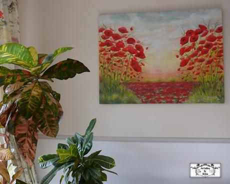 Maľba "červené maky",