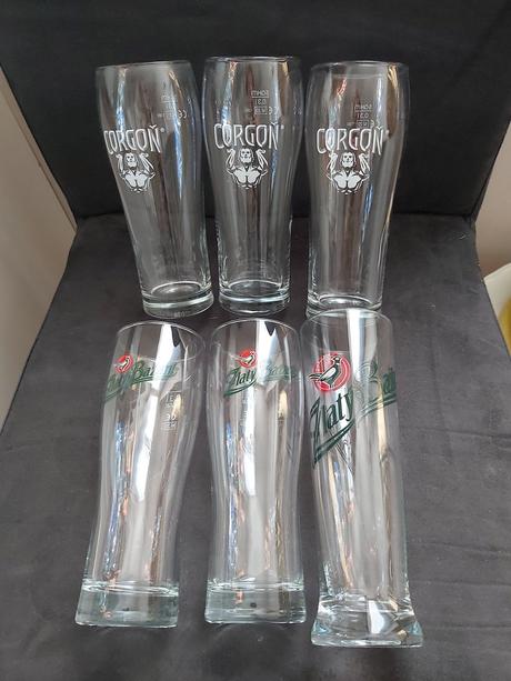 Poháre na pivo rôzne 0,5l + 0,3l,