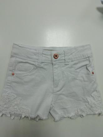 Rifľové biele kraťasy s čipkou, denim co,116