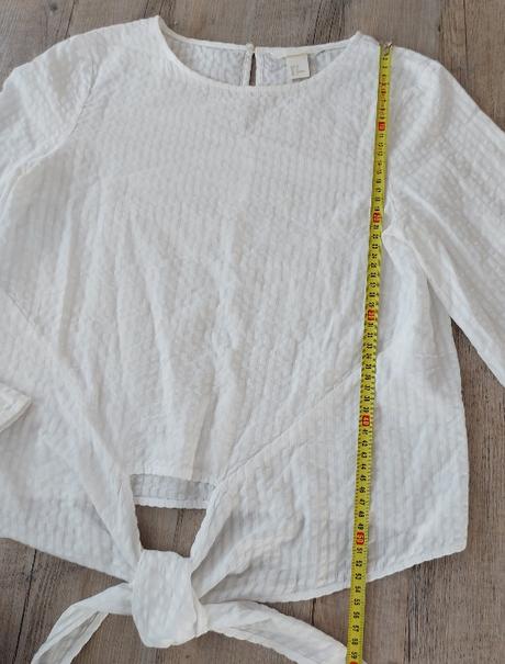 Biela blúzka s uzlíkom, h&m,34