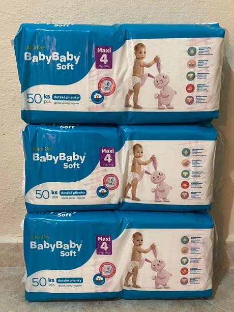 Predam plienky babybaby soft maxi 4 (7-18kg), 7 kg - 18 kg