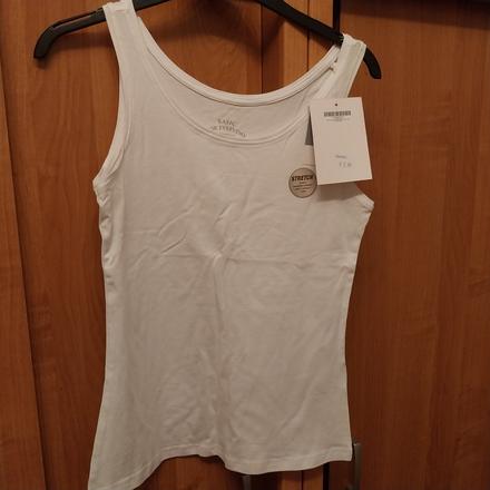 Biele a bledomodre tielko s visackou, 38