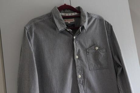 Pánska bielo modrá kockovaná košeľa review m, review,m