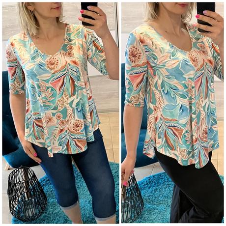 Dámska blúzka s letným vzorom, l / m / s