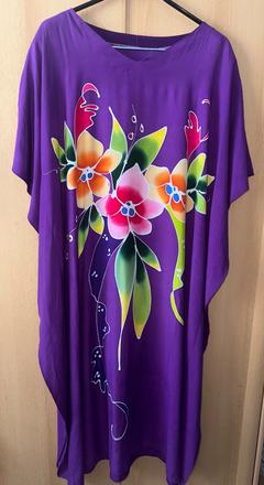 Letné ručne malované šaty, xl