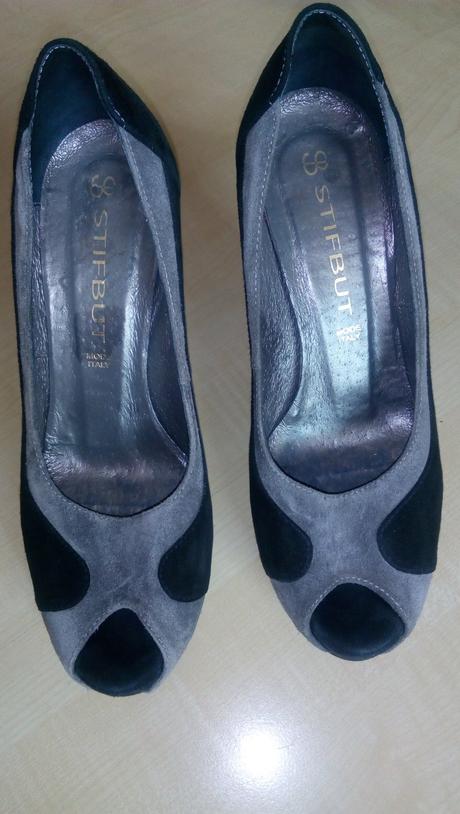 Lodičky z brúsenej kože zn. stifbut taliansko, 38