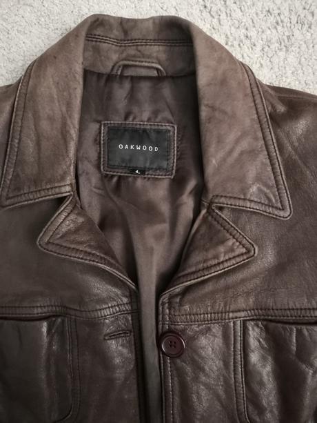 Kožený kabát oakwood, s