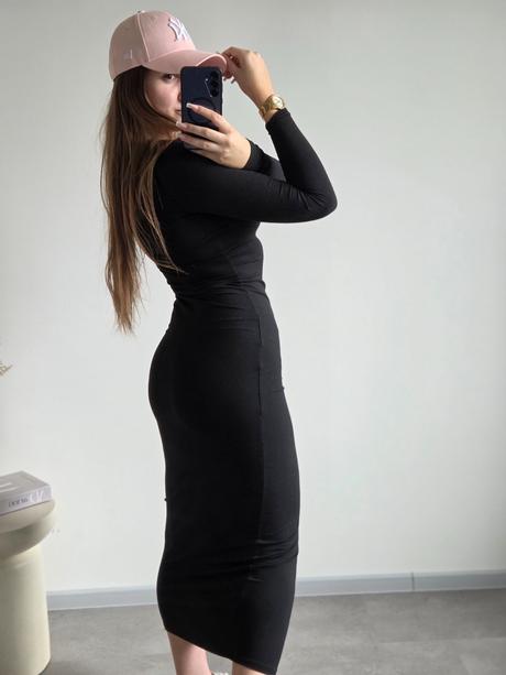 Čierne midi šaty s/m, s