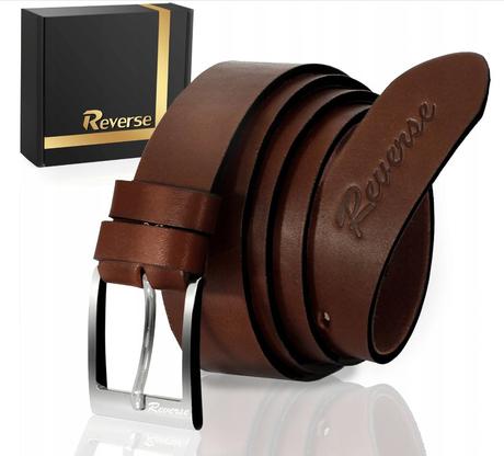 Pánsky kožený opasok reverse hnedý, 