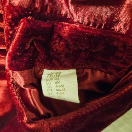 Velúrové bordové šaty h&m 68, 68