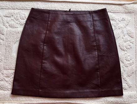 Koženková burgundy sukňa, new look, l/40, new look,l