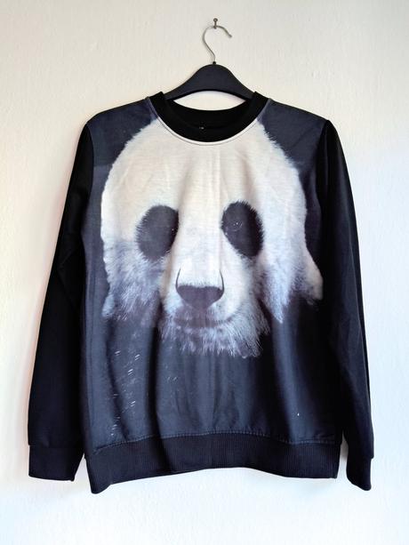Tričko panda s dlhým rukávom, l