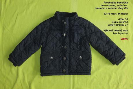 Prechodná podšitá bundička, rebel,86