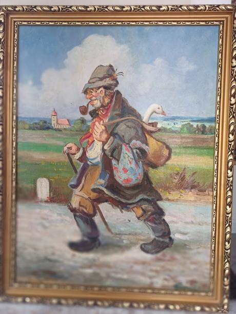 Olejomaľba putnik na cestách, 