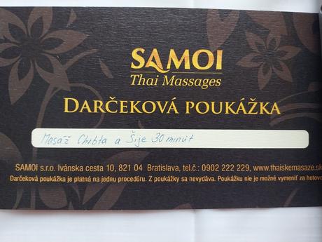 Darčeková poukážka na thajskú masáž 30min, 